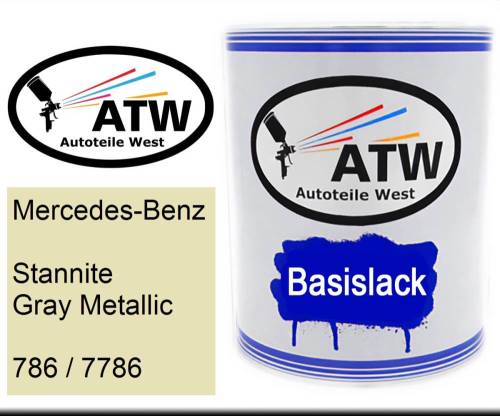 Mercedes-Benz, Stannite Gray Metallic, 786 / 7786: 1L Lackdose, von ATW Autoteile West.